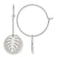 Stainless Steel Polished Textured Leaf Hoop Earrings for Women