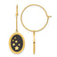 Stainless Steel Gold-Tone Enamel Polished Star Hoop Earrings for Women