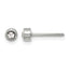 Stainless Steel Polished Lab-Created Crystal Button Earrings