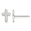 Stainless Steel Polished Cross Button Earrings