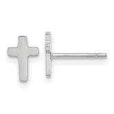 Chisel Stainless Steel Polished Cross Earrings