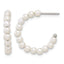 Polished Mother of Pearl Stainless Steel Hoop Earrings 3.25mm