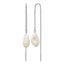 Stainless Steel Polished Pear Pearl Threader Earrings for Women