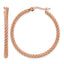 Stainless Steel Rose Gold-Tone Polished Hoop Earrings for Women