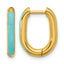 Stainless Steel Gold-Tone Enamel Polished Hinged Elongated Hoop Earrings for Women