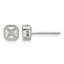 Polished Cubic Zirconia Stainless Steel Stud Earrings 5mm