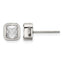 Stainless Steel Polished Square Cubic Zirconia Stud Earrings