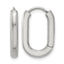 Stainless Steel Polished Hinged Elongated Hoop Earrings for Women