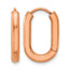 Stainless Steel Rose Gold-Tone Polished Elongated Hoop Earrings for Women