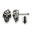 Antiqued Skull Stainless Steel Button Earrings 6.5mm