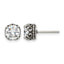 Antiqued Cubic Zirconia Stainless Steel Stud Earrings 8mm