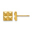 Stainless Steel Gold-Tone Polished Square Button Earrings