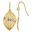 Gold-Tone Polished Leaf Stainless Steel Drop Earrings 15.6mm