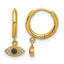 Gold-Tone Polished Zircon (Other) Evil Eye Stainless Steel Hoop Earrings 7mm