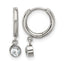 Polished Zircon (Other) Stainless Steel Hoop Earrings 3.8mm
