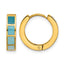 Polished Gold-Tone Stainless Steel Hoop Earrings 4mm Blue