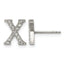 Stainless Steel Cubic Zirconia Button Earrings for Women