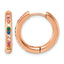 Rose-Tone Polished Multi-color Cubic Zirconia Stainless Steel Hoop Earrings 19.8mm