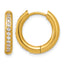 Gold-Tone Polished Cubic Zirconia Stainless Steel Hoop Earrings 17.5mm