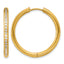 Gold-Tone Polished Cubic Zirconia Stainless Steel Hoop Earrings 30.75mm