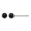 Polished Black Onyx Stainless Steel Ball Stud Earrings 4.25mm