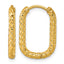 Gold-Tone Textured Stainless Steel Hoop Earrings 15mm