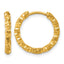 Gold-Tone Textured Stainless Steel Hoop Earrings 18.85mm