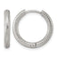 Polished Textured Stainless Steel Hoop Earrings 18.8mm