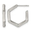 Stainless Steel Textured C-Hoop Earrings for Women