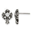 Stainless Steel Antiqued Cross Cubic Zirconia Button Earrings for Women