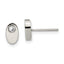 Stainless Steel Polished Oval Cubic Zirconia Button Earrings