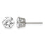 Stainless Steel Polished Round Cubic Zirconia Stud Earrings
