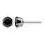 Stainless Steel Polished Round Black Cubic Zirconia Stud Earrings