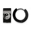 Stainless Steel Black Hinged Huggie Hoop Earrings