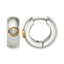 Stainless Steel Gold-Tone Polished Hinged Yellow Cubic Zirconia Huggie Hoop Earrings
