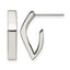 Stainless Steel Polished J-Hoop Earrings for Women