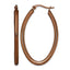 Stainless Steel Brown Polished Oval Hoop Earrings for Women
