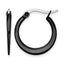 Stainless Steel Black Polished Hoop Earrings for Women