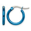 Stainless Steel Blue Polished Hoop Earrings for Women