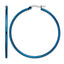 Stainless Steel Blue Polished Hoop Earrings for Women