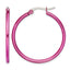 Stainless Steel Pink Polished Hoop Earrings for Women