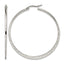 Stainless Steel Polished Textured Hoop Earrings for Women