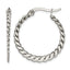 Stainless Steel Polished Textured Braided Hoop Earrings for Women