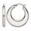 Stainless Steel Polished Creole Hoop Earrings for Women