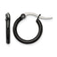 Stainless Steel Black Polished Hoop Earrings for Women