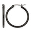 Stainless Steel Black Polished Hoop Earrings for Women
