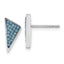 Stainless Steel Polished Blue Crystal Cluster Button Earrings for Women