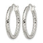 Stainless Steel Polished Textured Hoop Earrings for Women
