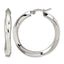 Stainless Steel Polished Twisted Hoop Earrings for Women