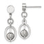 Stainless Steel Polished & Brushed Oval Drop Dangle Earrings for Women